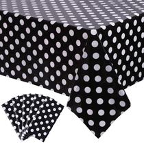 Toalha de mesa Kesfey Black Polka Dot 137x274cm Plástico x5 Toalha de mesa Kesfey Black Polka Dot 137x274cm Plástico x5