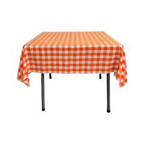 Toalha de Mesa LA Linen 132x132 cm Xadrez Vichy Laranja Toalha de Mesa LA Linen 132x132 cm Xadrez Vichy Laranja