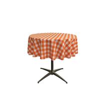 Toalha de mesa LA Linen Poly Checkered redonda 148 cm laranja/branca Toalha de mesa LA Linen Poly Checkered redonda 148 cm laranja/branca