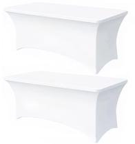 Toalha de Mesa Lemict Retangular Ajustável 1,83m Branca com Elastano Toalha de Mesa Lemict Retangular Ajustável 1,83m Branca com Elastano