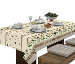 Toalha De Mesa Linhão 4 Lugares Quadrada Margaridas - Ibitinga Decora