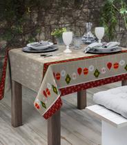 Toalha de Mesa Linhão Quadrada 4 Lugares Natalina 1,40x1,40 Toalha de Mesa Linhão Quadrada 4 Lugares Natalina 1,40x1,40