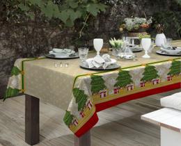 Toalha de Mesa Linhão Retangular 6 Lugares Natal 1,40 x 2,10 Toalha de Mesa Linhão Retangular 6 Lugares Natal 1,40 x 2,10