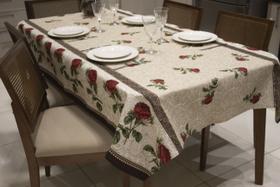 Toalha de Mesa Linhão Rústico 8 Lugares 2,50m x 1,45m - Rosa Vermelha Toalha de Mesa Linhão Rústico 8 Lugares 2,50m x 1,45m - Rosa Vermelha