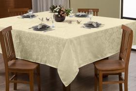Toalha de Mesa Lisa Jacquard Adamascado Luxo 2,50mx1,40m (8 lugares)