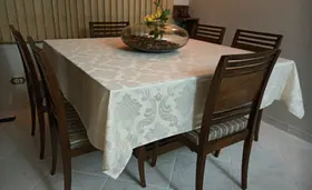 Toalha De Mesa Luxo 4 Lugares Jacquard Original Tecido Gross