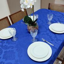 Toalha De Mesa Luxo 6 Lugares Jacquard Tecido Grosso Retangular 2,10x1,40