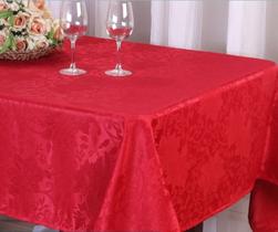Toalha de mesa luxo jacquard tecido gloss vermelha