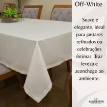 Toalha de Mesa Maquinetada Mesa Posta Decorativa Luxo Bainha Larga Tamanhos 4, 6, 8, 10, 12 Cadeiras