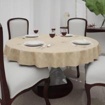 Toalha De Mesa Marrom Redonda 8 Lugares Rústica 1,80 Diâm.