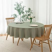 Toalha de mesa maxmill redonda de linho com aparência texturizada 180 cm verde sálvia