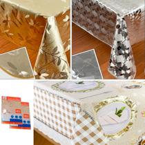 Toalha De Mesa Metalizada Estampas Sortidas Peça Pronta 1,38x1,38m PVC Poliéster
