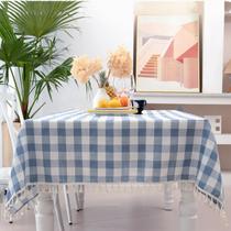 Toalha de mesa Midsummer Breeze Buffalo xadrez de algodão 140x260cm azul Toalha de mesa Midsummer Breeze Buffalo xadrez de algodão 140x260cm azul