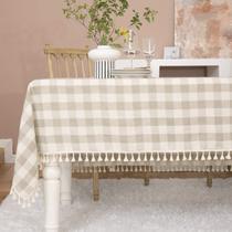 Toalha de mesa Midsummer Breeze Rustic Checkered 140x300cm de algodão Toalha de mesa Midsummer Breeze Rustic Checkered 140x300cm de algodão