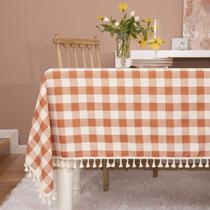 Toalha de mesa Midsummer Breeze Rustic Gingham Orange 140x300cm Toalha de mesa Midsummer Breeze Rustic Gingham Orange 140x300cm