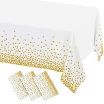 Toalha de Mesa Misaya 3 Unidades 137x274cm Impermeável com Poás Dourados Toalha de Mesa Misaya 3 Unidades 137x274cm Impermeável com Poás Dourados
