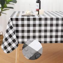 Toalha de mesa misaya Retangular de Vinil Impermeável 152x213cm Preto Toalha de mesa misaya Retangular de Vinil Impermeável 152x213cm Preto