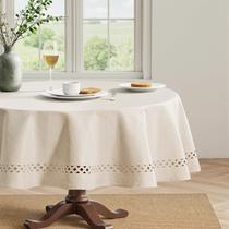 Toalha de Mesa MIULEE Redonda Impermeável Bege 152x152 cm Toalha de Mesa MIULEE Redonda Impermeável Bege 152x152 cm