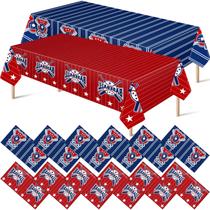 Toalha de mesa Mixweer Baseball Party descartável 137x274cm 12 unidades Toalha de mesa Mixweer Baseball Party descartável 137x274cm 12 unidades