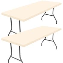 Toalha de mesa Moosfor Spandex, pacote com 2 unidades para mesa retangular de 5 pés