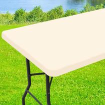 Toalha de mesa Moosfor Spandex Retangular 180x90cm Bege