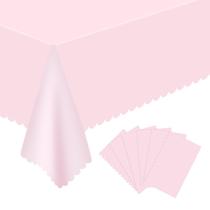 Toalha de mesa mwellewm 6 peças 137 x 274 cm rosa impermeável