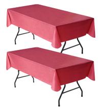 Toalha de mesa Nasitos Christmas, pacote com 2, 152x259cm, vinil vermelho Toalha de mesa Nasitos Christmas, pacote com 2, 152x259cm, vinil vermelho