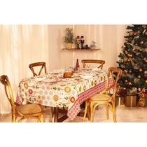 Toalha de Mesa Natal 4 Lugares Flocos de Neve 1,40x1,40m Lepper