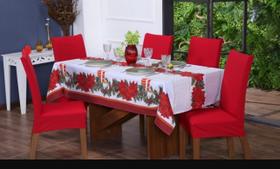 Toalha De Mesa Natal 6 Lugares 2,00 X 1,50m Direto D Fabrica