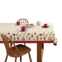 Toalha De Mesa Natal 6 Lugares Algodão Biscoitos Lepper