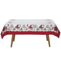 Toalha De Mesa Natal 8 Lugares 160x250cm Papai Noel Natal Algodão Dohler
