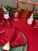 Toalha de Mesa Natal Ano Novo Sofisticada Grande - ORNATE MESA POSTA