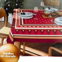 Toalha de Mesa Natal Celebração Quadrada 4 lugares 140x140cm