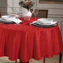 Toalha de Mesa Natal Dohler Redonda 4 Lugares Jacquard Requinte