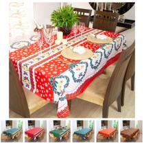 Toalha de Mesa Natal Estampada Retangular 6 Cadeiras - Cozzilar