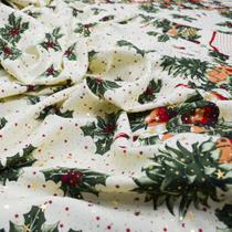 Toalha de Mesa Natal Natalina 4 Lugares Gliter Víes Dourado Toalha de Mesa Natal Natalina 4 Lugares Gliter Víes Dourado