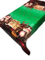 Toalha De Mesa Natal Redonda 4 Lugares 135 diâmetro Plástico Impermeável