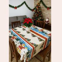 Toalha de Mesa Natal Retangular 12 lugares 145x415cm Algodão Poliester