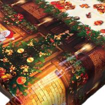 Toalha De Mesa Natal Retangular 6 Lugares 140x210cm Plástico Impermeável