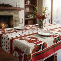 Toalha de Mesa Natal Retangular Para 6 Cadeiras