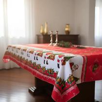 Toalha de Mesa Natal Retangular Para 6 Cadeiras