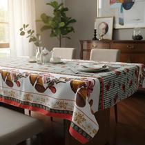 Toalha de Mesa Natal Retangular Para 6 Cadeiras