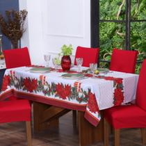 Toalha De Mesa Natal Retangular Quadrada Oxford 4, 6 e 8 Lugares Decoração festas