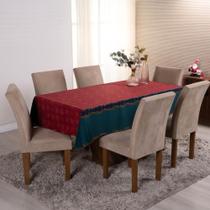 Toalha de Mesa Natalina 1 Peça 1,45m x 1,45m 4 Lugares 100% Poliéster Tecido Oxford Natal