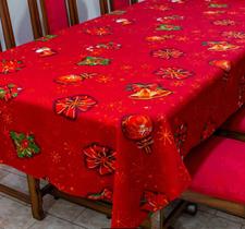 Toalha de Mesa Natalina 10 Lugares 3,00m x 1,40m Oxford Estampado Lindíssima