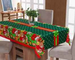 Toalha de Mesa Natalina 3,50m x 1,40m 12 Lugares Oxford Decoração Natal - URSINHOS