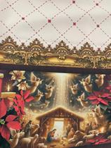 Toalha de Mesa Natalina 6 Lugares Retangular Luxo - Presépio