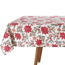 Toalha de Mesa Natalina Quadrada 1,60 Dohler Celebra Natal - 4 Lugares - Vermelha Verde Branca Brilho