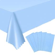 Toalha de mesa NatNarr de plástico azul claro, pacote com 6, 137x274cm
