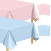Toalha de mesa NatNarr Gender Reveal Plastic, pacote com 6, 137x274cm